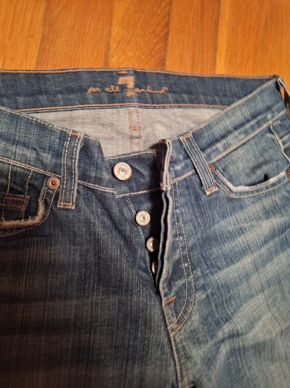 7 For All Mankind Button Fly Jeans Ladies 27 USA  Style U144234s-2345 Y2K